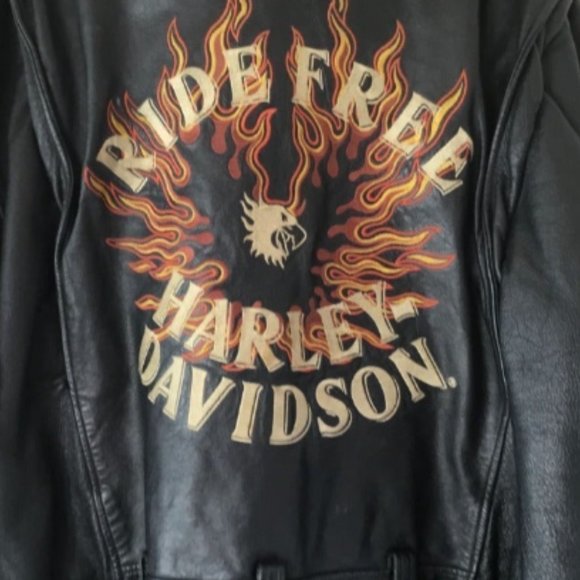 Harley-Davidson Ride Free Vintage Leather Motorcycle Jacket - Picture 4 of 13